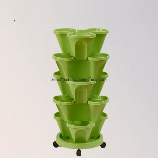 Hydroponic Greenhouse Planter Plastic Vertical Stacking Tower Pots for Strawberry