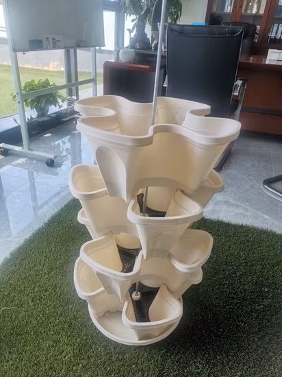 Maceta de plástico personalizable, barata, al por mayor, apilable, perezosa, rayas verticales, maceta de plástico, maceta para jardín, macetas ecológicas