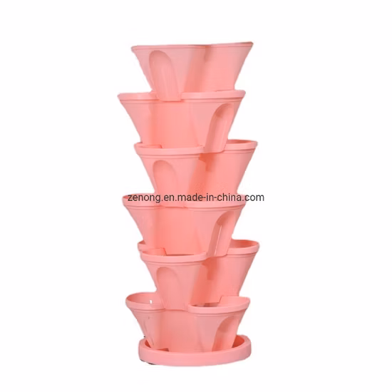 Macetas de plástico para cultivo hidropónico con torre de apilamiento para plantas