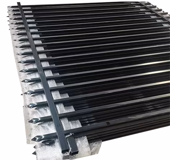 Comercio al por mayor con recubrimiento de polvo personalizado anti óxido forjado Picket límite corrugado guarnición decorativa/seguridad/valla de seguridad para metal/acero al carbono/hierro