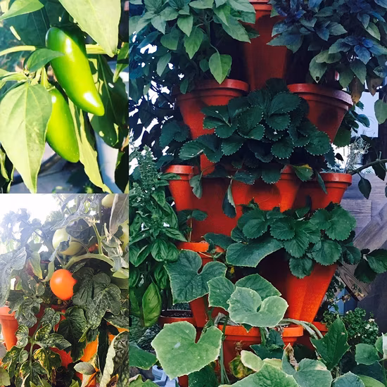 Juego de jardineras apilables colgantes apilables verticales de múltiples capas, jardinera de plástico, torre de jardín, maceta para plantas y flores